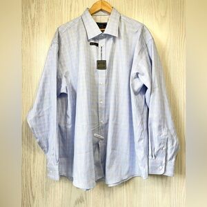 JoS. A. Bank Reserve Blue Plaid Tailored Fit Long Sleeve Button Dress Shirt 2x